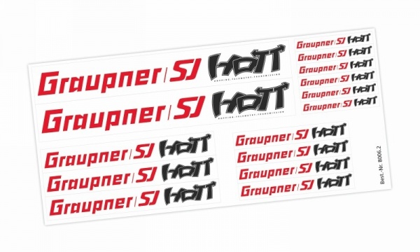 GRAUPNER/SJ a HOTT nálepky, arch 21x10cm