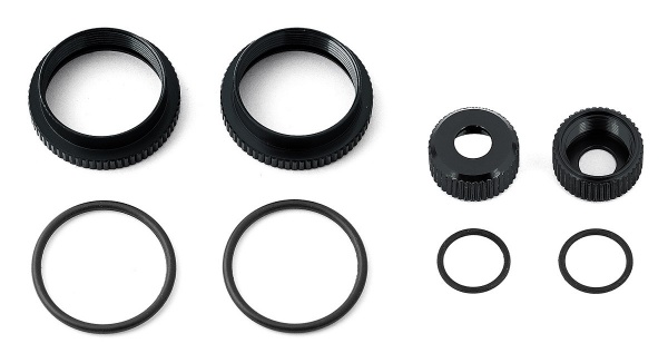 16mm nastavitelný kroužek tlumiče a příslušenství, černé, 2 +2 ks.