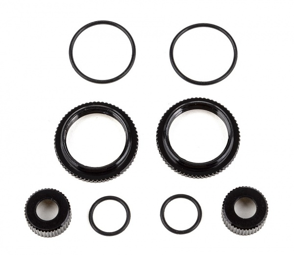 13mm nastavitelný kroužek tlumiče a příslušenství, černé, 2+2+2 ks.