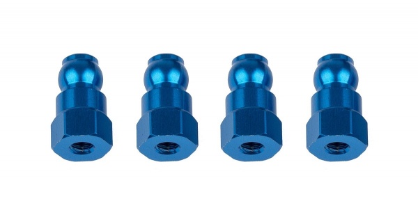 B74 hliníkové držáky tlumičů, modré, 10mm, 4 ks.