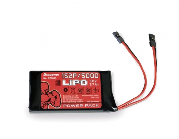 Vysílačový pack, LiPo 1S2P/5000 3,8V TX, 21Wh