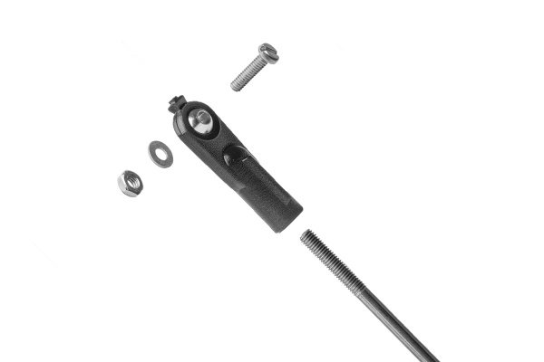 Plastový kloubek M2 s mosaznou kuličkou a ocelovým táhlem 200mm, 1 ks.