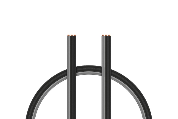 Kabel třížilový černo/šedý plochý 0,33mm2 / 22AWG