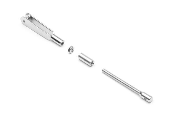 Vidlička kovová M3 s ocelovou spojkou pro ocelový drát, 10 ks.