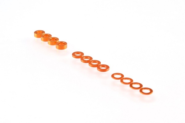 3mm sada podložek oranžové (0.5mm/1.0mm/2.0mm), 4+4+4 ks.