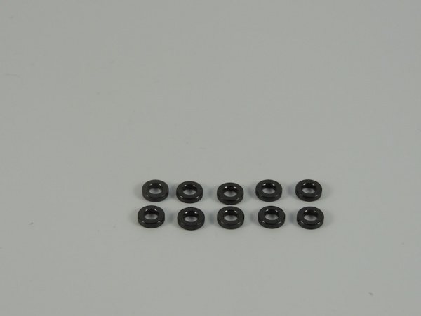 SWORKz hliníkové podložky 3x6x1.5mm, černé, 10 ks.