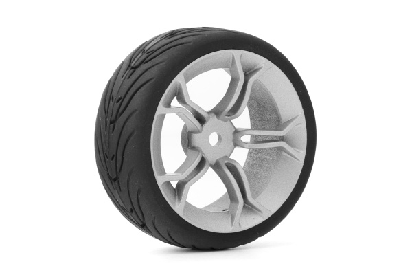 Levně Spec T MS Wheel Offset 3 Silver w/Tire 4ks pro 1/10 Silniční Příslušenství auta IQ models