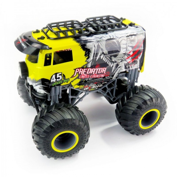 Siva RC auto Big Wheel Cars Predator Cross Country 1:16 žlutá