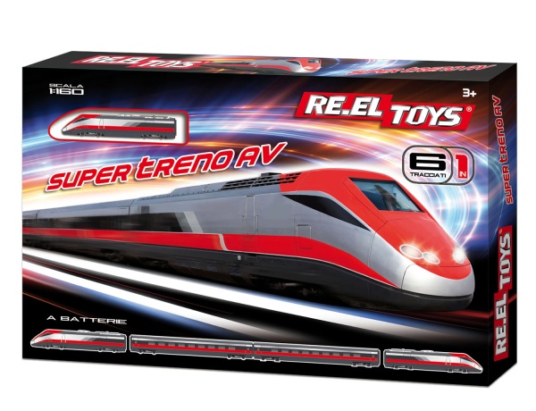 RE.EL Toys sada Super treno AV na baterie, délka soupravy 62 cm, 6 variant sestavení.