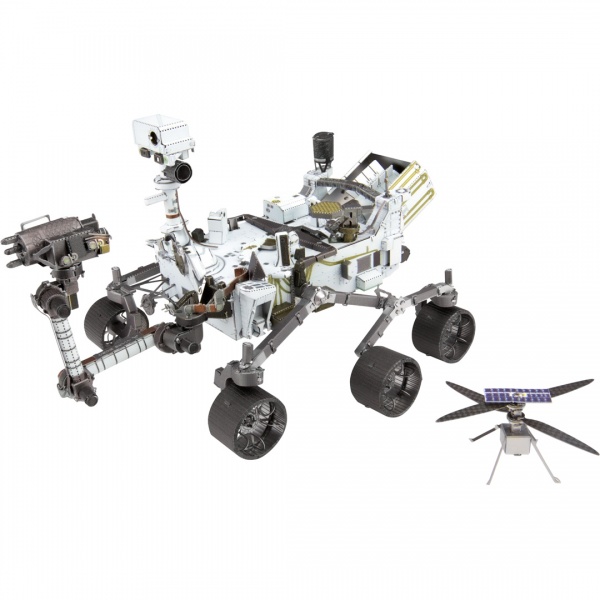 Metal Earth Luxusní ocelová stavebnice Mars Rover Perseverance &amp; Ingenuity Helicopter