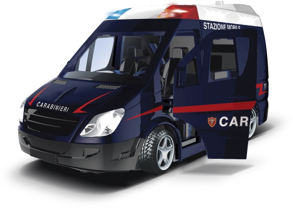 RE.EL Toys RC auto mobilní policejní jednotka Carabinieri 1:20 27MHz RTR