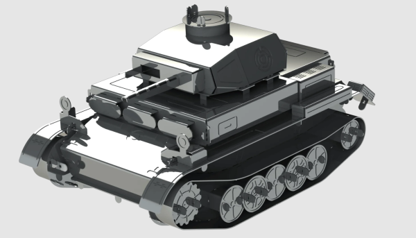 Metal Time Luxusní ocelová stavebnice tank Pz.Kpfw. II Ausf.G Autodráhy a stavebnice IQ models
