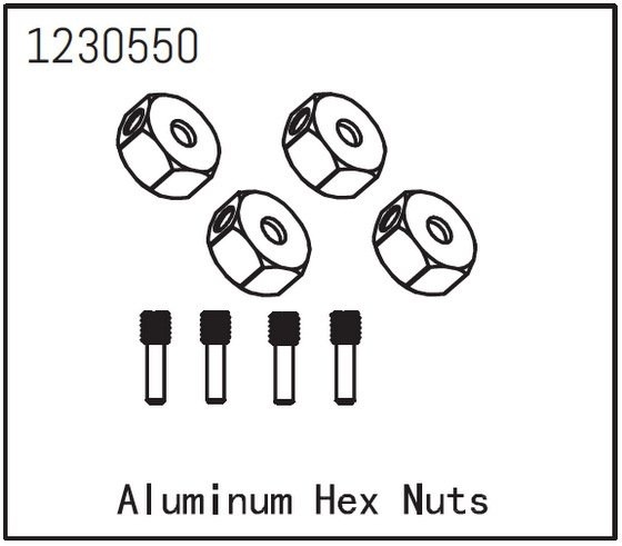 Aluminum Hex Nuts (4)
