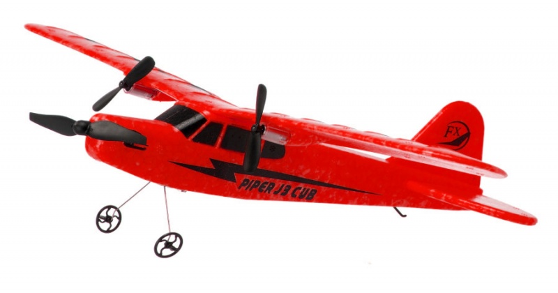 PIPER J-3 CUB RC letadlo 2 kanály 2,4 Ghz červená