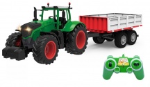 RC Traktor se sklápěcím valníkem, pouze rozbaleno- vypadává zadní kolo, bez ovladače.